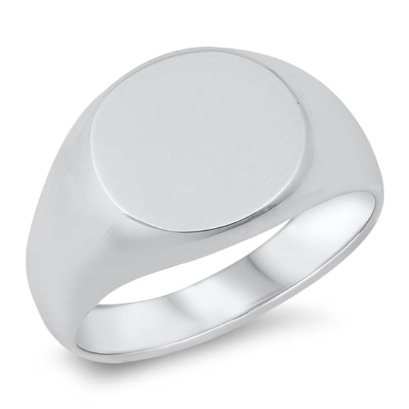 Signet Engravable Ring .925 Solid Sterling Silver Band Jewelry Female Male Unisex Size 10