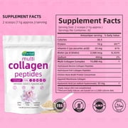 Multi Collagen Peptides Powder - 1 lb - Types I, II, III, V, X - with Biotin, Vitamin C & Hyaluronic Acid - Hydrolyzed Collagen for Skin, Hair, Nails & Joint Support
