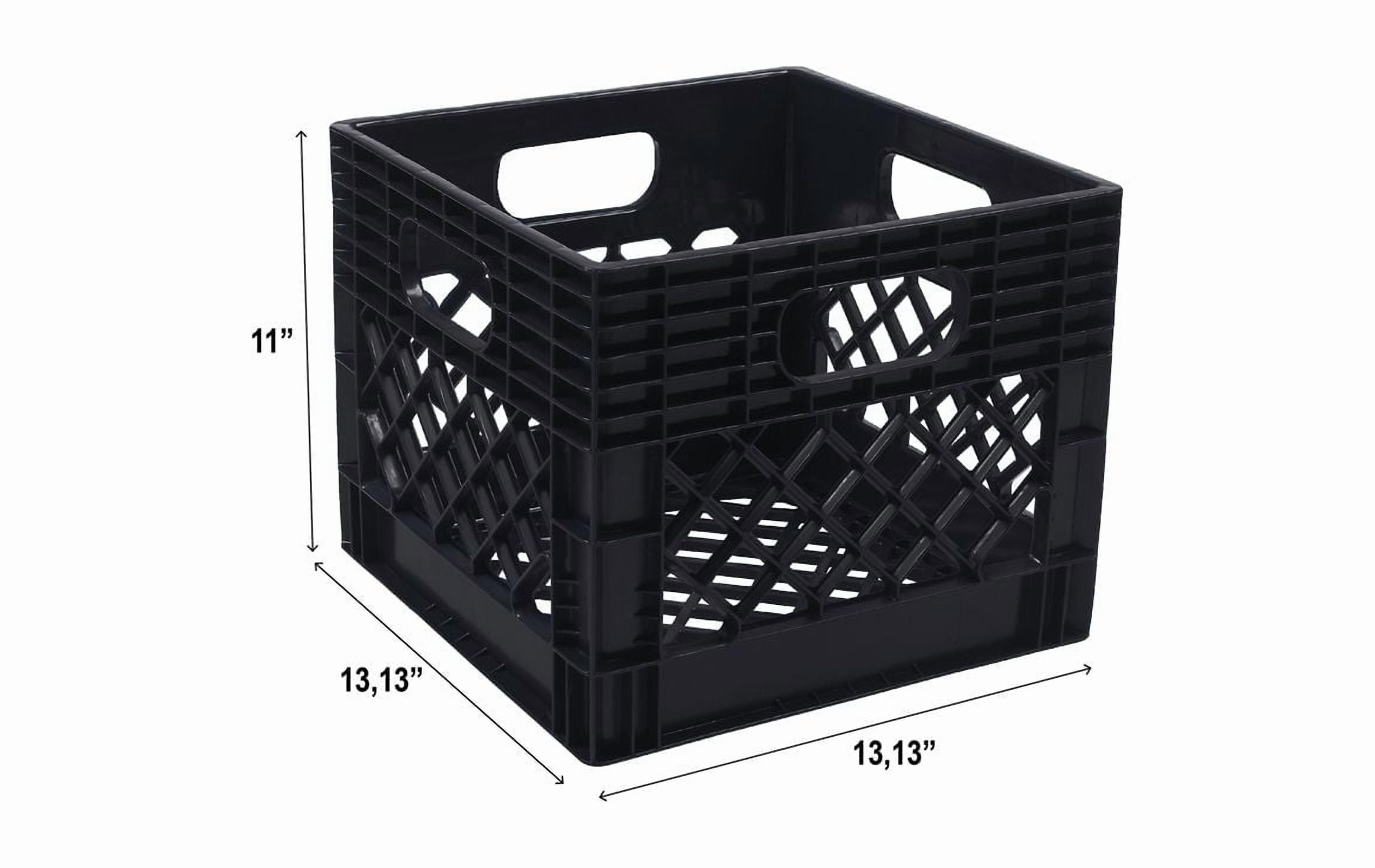 Ramtuff Milk Crate Black, 13'' x 13'' x 11'' (6.5 Gal.)