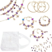 63Pcs Charm Bracelet Making Kit DIY Beaded Jewelry Making Kit with Colored Beads Large Hole Beads Pendants CCB Beads Gold Bracelet Crafts Bracelet Making Supplies for Kids Girls Above 5 Years Old