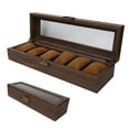 thumbnail image 4 of Caja De Reloj, Caja De Reloj Con 6 Ranuras De Rejilla, Forma Elegante Para Exhibición De Tienda, Decoración Del Hogar Para Relojes Y Joyas, 4 of 7