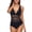 Black, variant on Qiopertar Plus Size Lace Mesh Bodysuit Swimsuit Push Up Bandage Bathing Suit Leopard Print Padded Swimwear for Women, Black L