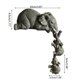 thumbnail image 5 of Elephant Sitter Hand-painted Resin Figurines Mother And Two Babies Hanging Table, 5 of 5