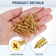 thumbnail image 2 of Uxcell 50-Pack Wood Screws, M4 x 30mm Brass Phillips Flat Head, 2 of 6