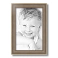 thumbnail image 2 of ArtToFrames 8" x 14" Aged White Gold Picture Frame, 8.5x14 inch Silver Wood Poster Frame (WOM-2036), 5 Pack, 2 of 7