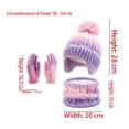 thumbnail image 3 of Besolor 3pc Winter Hat Gloves Scarf for Toddler Kids Girls Boys Knitwear Thickened Thermal Warm Outdoor Skiing Sets, 3 of 7