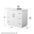 thumbnail image 4 of Elan TK 42" White Single Vanity & Giotto Quartz Top (3-Hole) & Black Trim, 4 of 5
