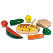 Melissa & Doug Cutting Food - Play Food Set With 25  Hand-Painted Wooden Pieces, Knife, and Cutting Board