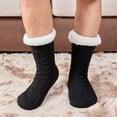 thumbnail image 3 of Men/Women's Thick Warm Slipper Socks Non Slip Winter Cozy Fuzzy Fleece Lining Thermal Sock with Grips, 3 of 7