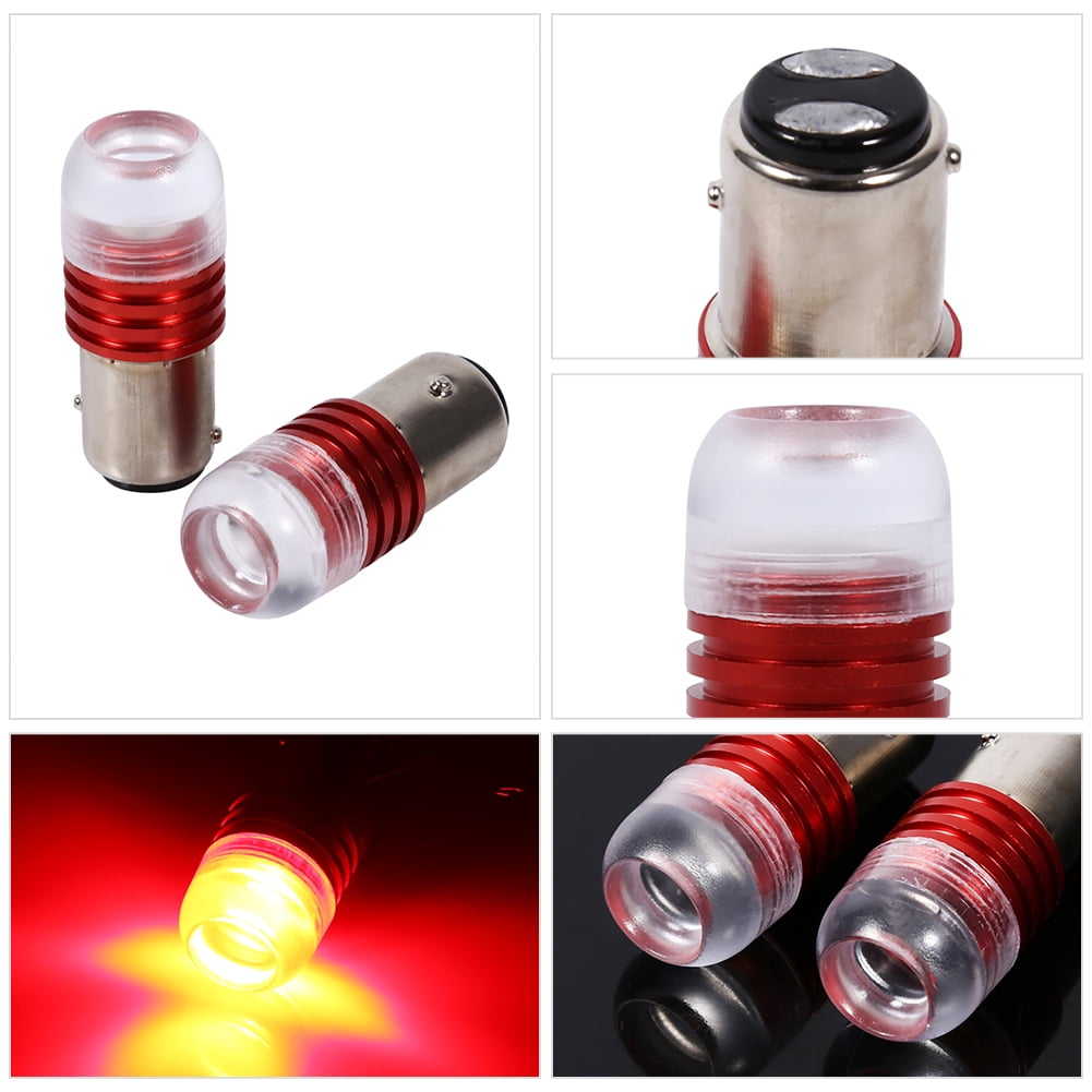 2pcs Strobe Flashing Red 1157 LED Auto Tail Brake Light Lamp Projector Bulb FO