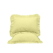 The Great American Store Premium Collections 2PC Ruffle Pillowshams (Euro 26 x 26, Ivory) 1800 Series Microfiber Wrinkle & Stain Resistant