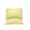 The Great American Store Premium Collections 2PC Ruffle Pillowshams (Euro 20 x 20, Ivory) 1800 Series Microfiber Wrinkle & Stain Resistant