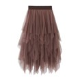 thumbnail image 2 of KOMOO Women's Mesh Skirt Irregular Elastic Tulle Bubble Skirt Flowy Mesh Layered Skirts, 2 of 7