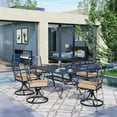 thumbnail image 4 of SUNCROWN 7-Piece Outdoor Dining Set Metal Swivel Cushioned Chairs Patio Furniture Sets with Steel Slat Bistro Table  for Backyard, Lawn, Garden, 4 of 8