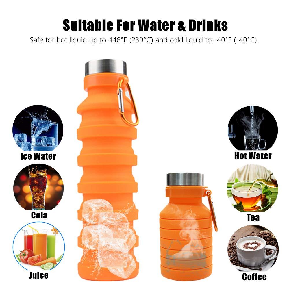 CMMKCNNK 21oz 600ml Silicone Travel Water Bottle, Reusable Water Bottles  For School, Collapsible Wat…See more CMMKCNNK 21oz 600ml Silicone Travel