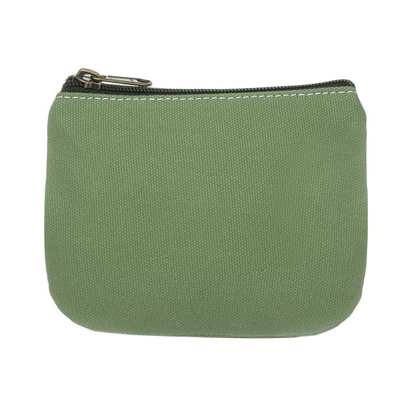 Uxcell Canvas Coin Purse, Small Coin Purse with Zipper Portable Change Pouch Holder Travel Storage Organizer 6x5 in & Light Green-Fitting for ( Change Coins/ID Card/Jewelry Keys/Cosmatic)
