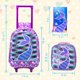 thumbnail image 5 of Mochila con ruedas AGSDON para niñas con bolsa de almuerzo con forma de sirena, 3 unidades, 5 of 9