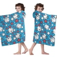 thumbnail image 4 of Blue Stars and Baseballs Pattern Hooded Bath Towel，50"x30" for Ages 3 To 12 Kids, Quick Dry Lightweight Soft Microfiber Hood Beach Towel Cover Up for Kids, 4 of 7