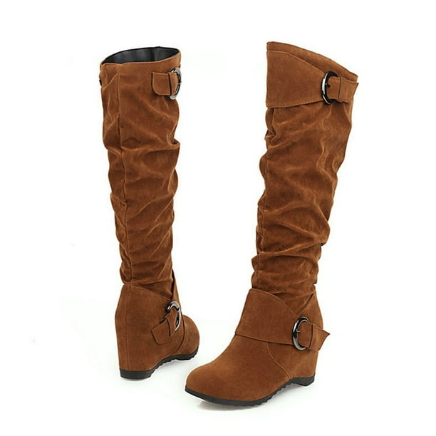Knee length high heel boots top