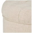 thumbnail image 3 of HomePop Grand Pouf de Rangement Rond Capitonné à Gros Boutons, Beige Pâle, 3 of 12