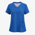 thumbnail image 4 of LYMAYTER V-Neck Medical Scrub Tops for Womens Solid Color Medical Workwear Quick-Dry Scrub Tops for S-2XL, 4 of 7