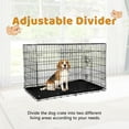 thumbnail image 6 of YRLLENSDAN 30 inch Foldable Large Dog Crate for Large Dogs, Metal Wire Dog Cage with Plastic Tray and Handle Double-Door Outdoor Dog Crates and Kennels for Medium Small Dogs, Black, 6 of 7