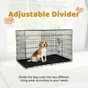 YRLLENSDAN 30 inch Dog Crate, Dog Crates and Kennels Folding Mental Wire Crates Dog Kennels Outdoor and Indoor Pet Dog Cage Crate with Double-Door,Divider Panel, Removable Tray and Handle, Black