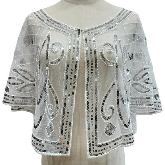 Women's Sequins Shawl Elegant Retros Lace Capes Carnivals Shawl Stylish Shawl Stylish Women's Accessory
