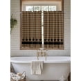 thumbnail image 7 of Tier Curtains 45 Inches Long, Brown Black Plaid Window Treatment Curtain Drapes, Vintage Rustic Star Buffalo Check Small Curtain Drapes for Bathroom Laundry Room, 27.5"x45", 2 Panels, 7 of 7
