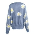 thumbnail image 3 of Sanbonepd Women Cardigans Daisy Printing Long Sleeve O-Neck Cropped Sweater Top, 3 of 4