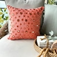 thumbnail image 2 of The HomeCentric Throw Pillow Case Peach Orange Pillow Shams Mirror Pillow Sham Pack of 2 24x24 inch (60x60 cm) Pillow Sham Square Silk Shams Contemporary Pillow Shams Circles & Dots - Mirror Fun, 2 of 10
