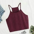 thumbnail image 4 of Fengqque Women Tops Color Sleeveless Pullover Vest Tank Crop Shirts, 4 of 4