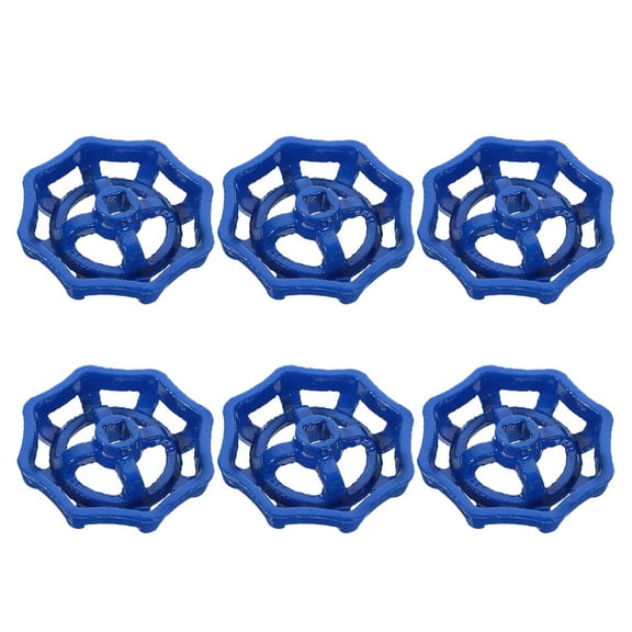 Hemoton 6pcs Outside Faucet Handles Replacement Faucet Round Wheel Handle  Square Stem Hole Hose Bib Handle Cast Steel Outdoor Faucet Handles