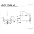 thumbnail image 5 of Kingston Brass Tudor 8" Center Kitchen Faucet With Brass Sprayer, 5 of 5