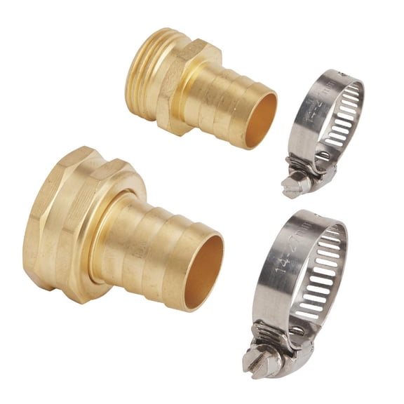 Garden Hose Connector Kit 3/4 Inch Male Female Set for Patio Watering Sprinkler System Durable Brass Fittings