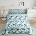 thumbnail image 2 of spefrowx Cute Princess Full Size Comforter Sets for Girls, Blue Cartoon Butterfly Bedding Comforter Set, Reversible, 3-Piece, 1 Comforter and 2 Pillowcases, 2 of 6