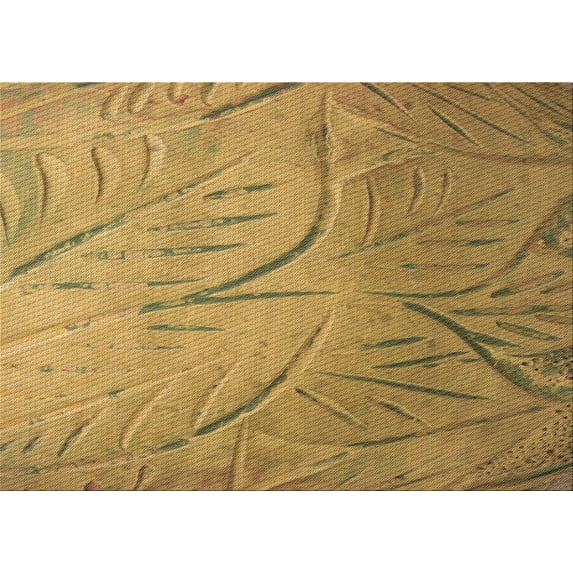 Ahgly Company Machine Washable Indoor Rectangle Transitional Yellow Area Rugs, 8' x 12'