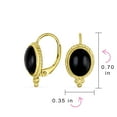 thumbnail image 4 of Bling Jewelry Womens Black Onyx Cable Edge Oval Gemstone Drop Earrings Gold Plated .925 Silver, 4 of 4