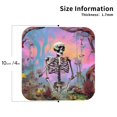 thumbnail image 3 of Fuzoiu Sky Sunflower Skull Print Leather Coasters Set,Drink Coasters Set of 6,for Tabletop Protection, Durable PVC Coasters,Home Décor and Housewarming Gift,Square, 3 of 7