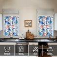 thumbnail image 4 of Kitchen Curtains 36 Inch Short - 3 Panel Set, Seashell Starfish Nautical Print, Rod Pocket Window Curtain for Tropical Beach Farmhouse, Sea Coral Cute Design, Easy Wash, 4 of 6