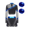thumbnail image 4 of Moggemol Ensemble de 3 Pcs Tenues de Cheerleading pour Femmes Uniforme de Cheerleading Scolaire Bleu Royal TTG, 4 of 5