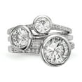 thumbnail image 4 of 925 Sterling Silver Rhodium-plated CZ 3-Ring Set Size: 8; for Adults and Teens; for Women and Men, 4 of 8