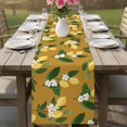 thumbnail image 4 of Lemons Leaves Table Runner 72 Inches, Summer Fruits Floral Botanical Brown Bed Runner Dresser Scarves Tabletop for Indoor Outdoor Parties/Ceremony/Banquet, 16" x 72", 4 of 9
