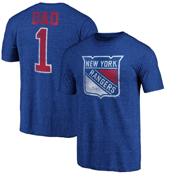 Men's Blue New York Rangers Greatest Dad Tri-Blend T-Shirt