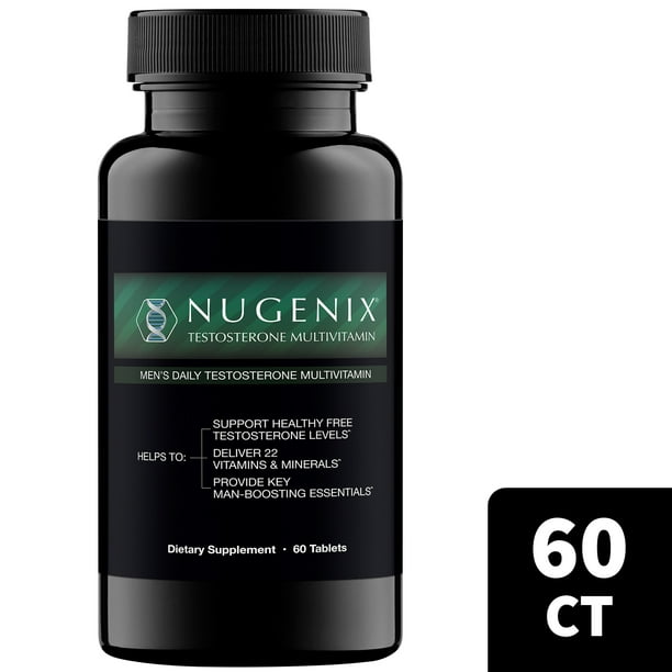 Nugenix Men's Daily Testosterone Multivitamin Supplement, 22 Vitamins ...