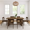 thumbnail image 2 of Plank+Beam 72" Classic Solid Wood Dining Table Set with 6 Chairs, White Wirebrush, Black, 2 of 6