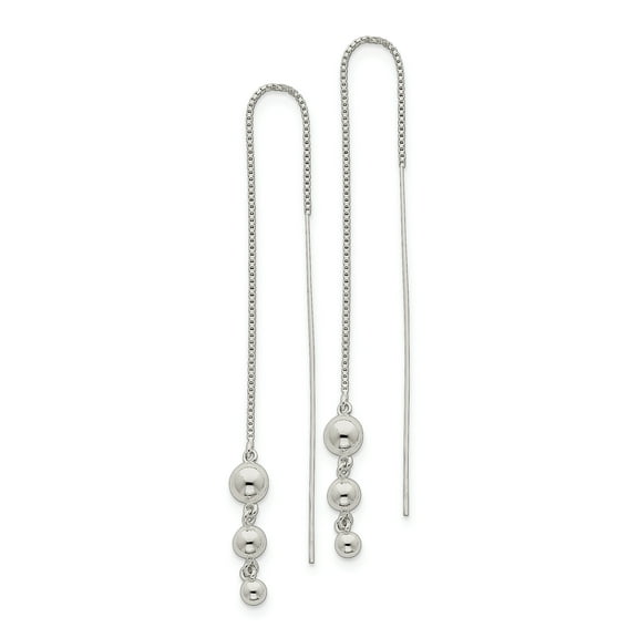 Primal Silver Sterling Silver Ball Threader Earrings