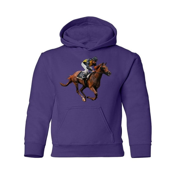 Horse Racing Hoodie Juniors -SPIdeals Designs,  Large