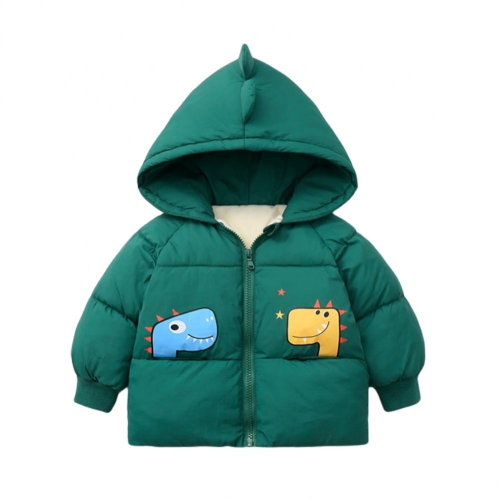 Boys Girls Down Coat Baby Boy Cartoon Dinosaur Hooded Jacket Coats