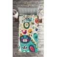 thumbnail image 2 of Ambesonne Animal Quilted Coverlet 2 Pcs, Cat with Birds, Twin Size, Multicolor, 2 of 2